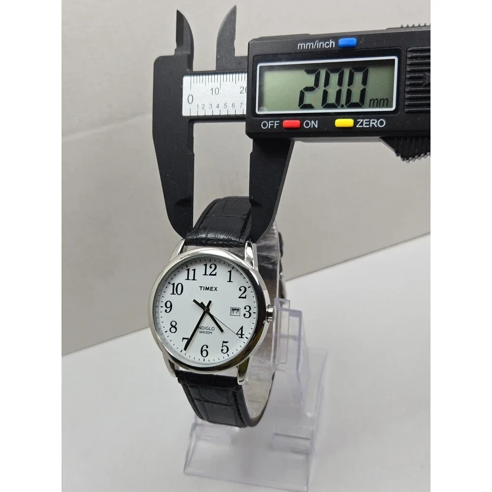 Timex Easy Reader Mens 38mm Date Watch Silver Tone Indiglo New Battery